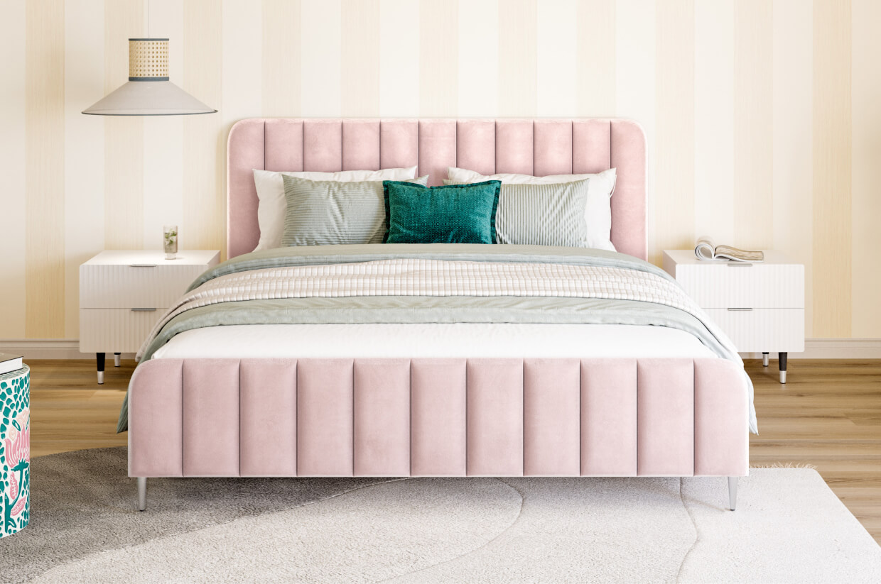 Fleur Pink Bed Frame