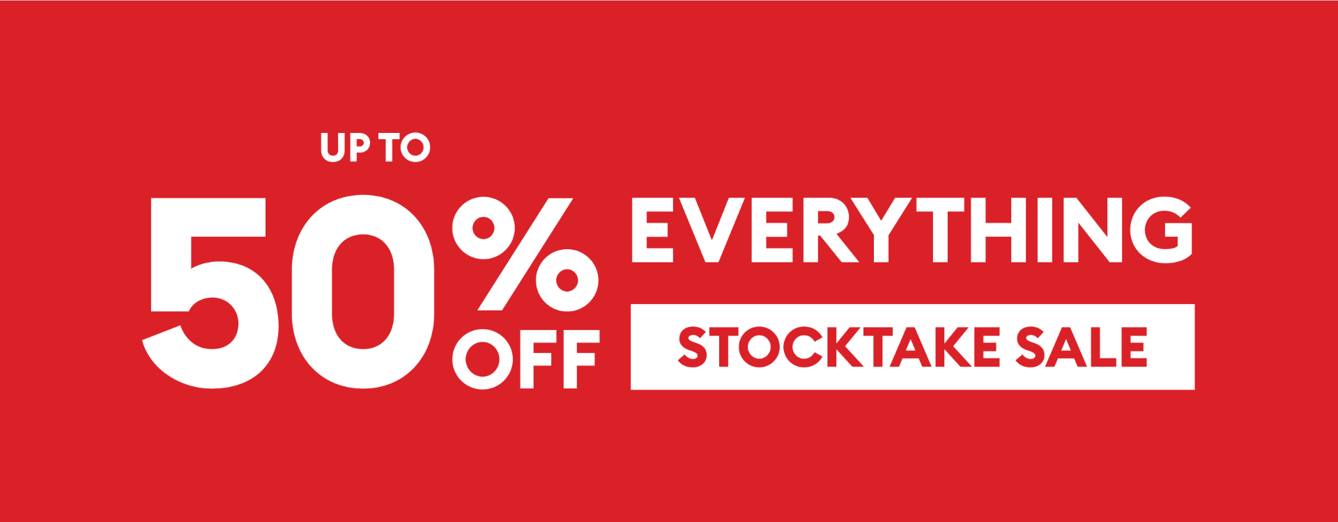 Up to 50 off Stocktake Campaign - Package Deal currently inactive