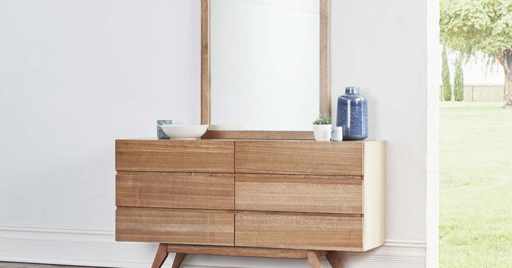 Valletta timber dresser with a mirror