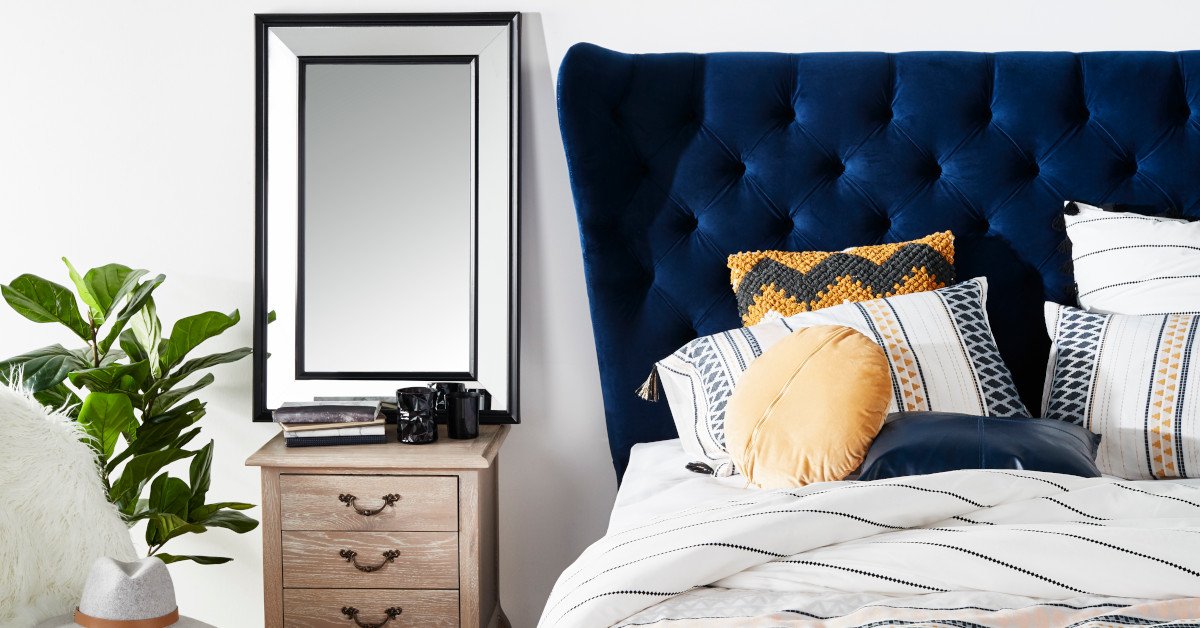 Moody blue headboard