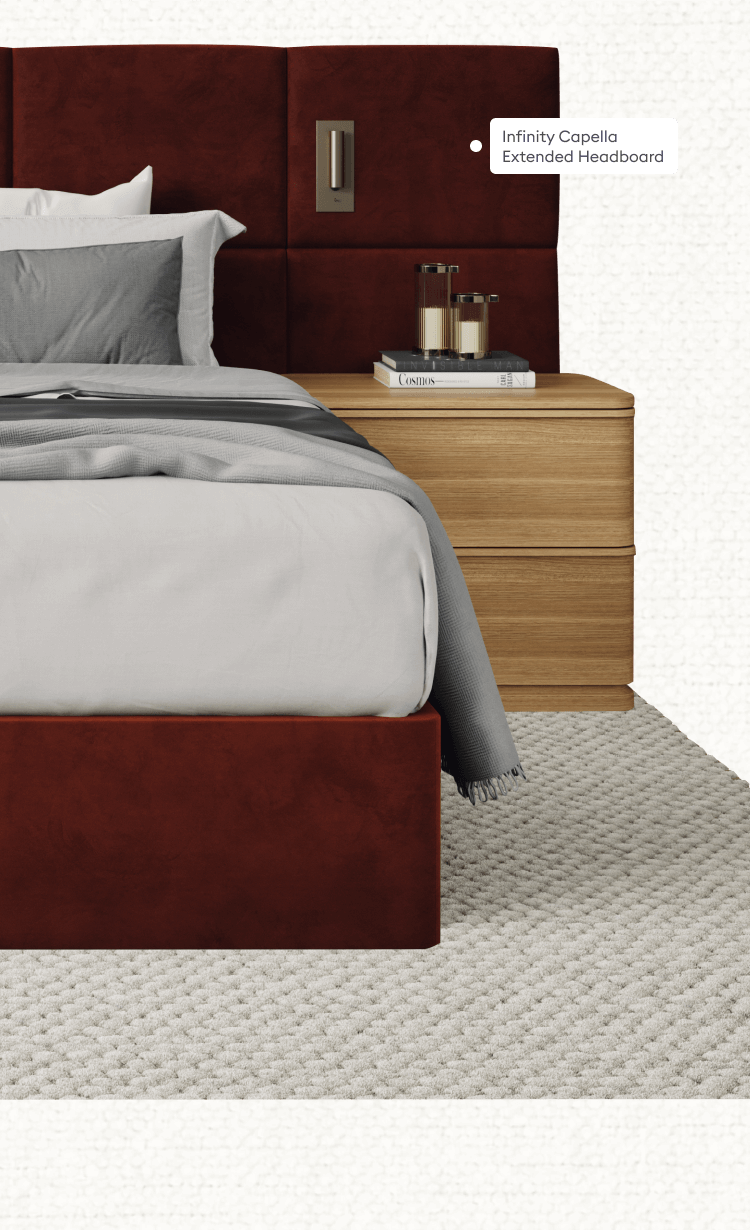 Two bedroom suites showing different headboard options