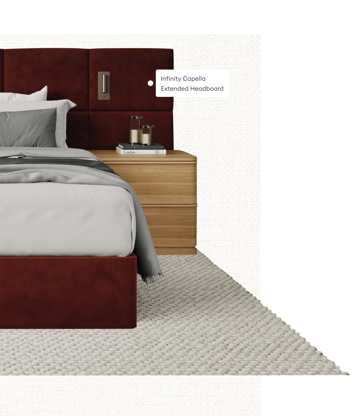 Two bedroom suites showing different headboard options