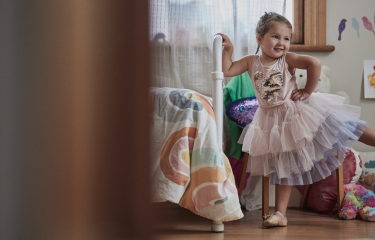 young girl practicing ballet