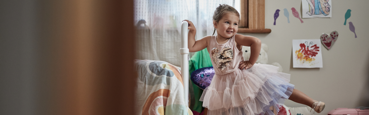 young girl practicing ballet