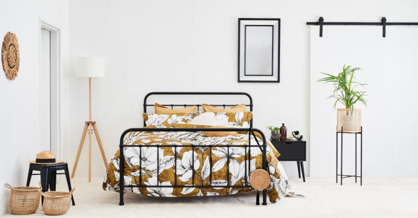 A visually appealing bedroom setup