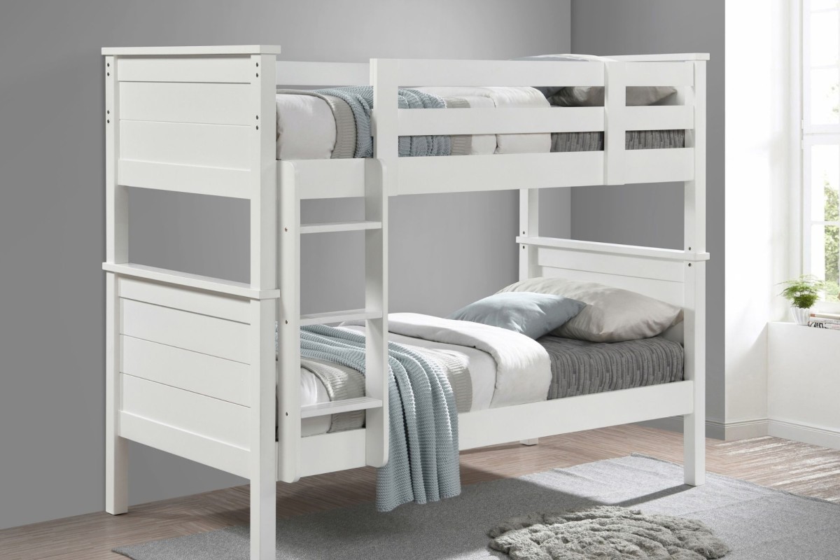 White bunk beds with mattresses online