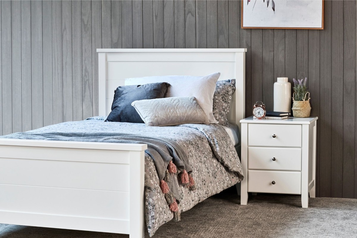 Charlie White King Single Bed Frame Bedshed