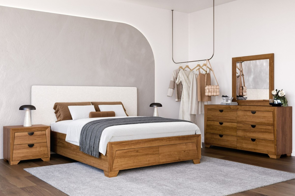 Queen size bed clearance frame and dresser