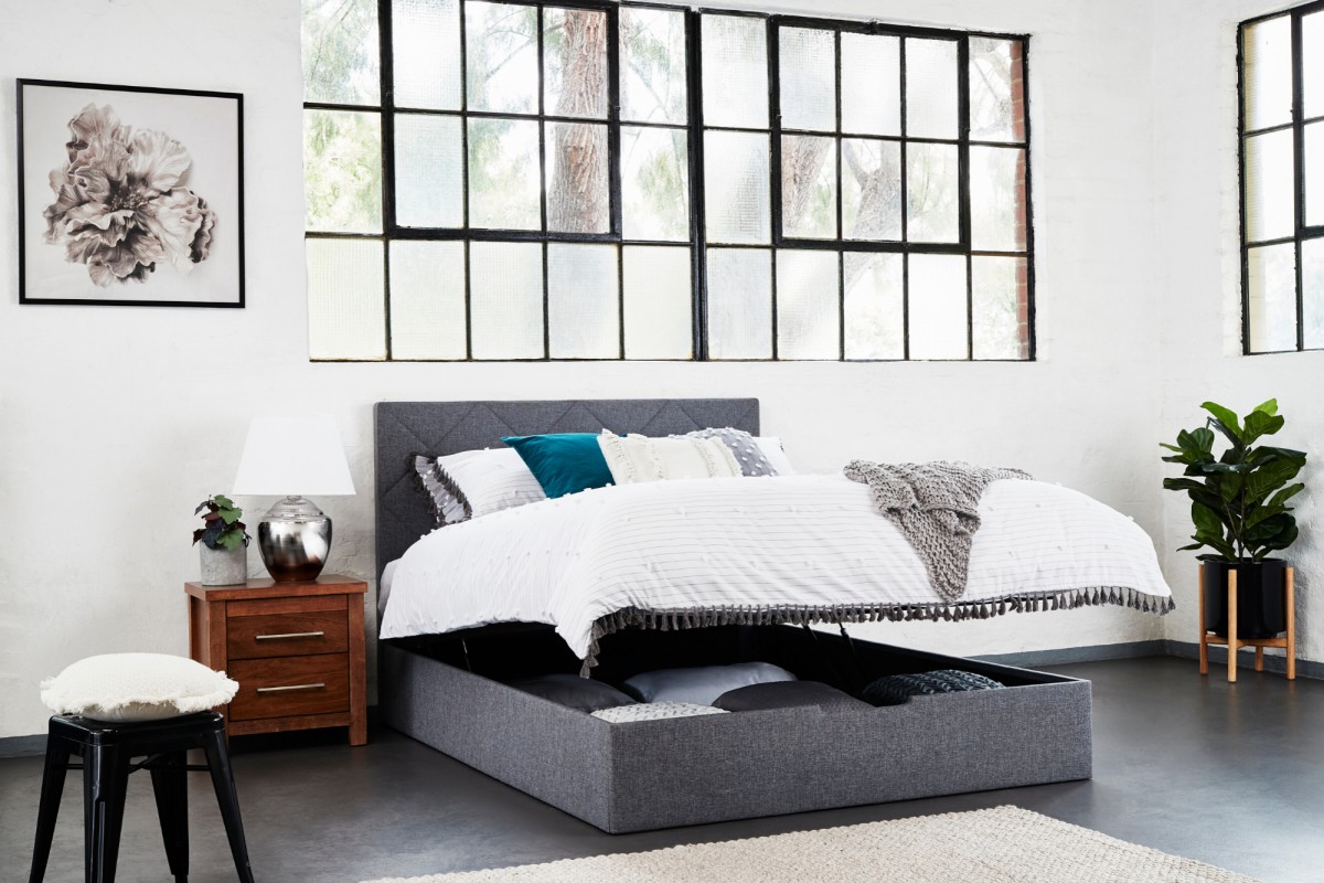 Logan Queen Lift Up Bed Frame | Bedshed Logan Queen Lift Up Bed Frame | Bedshed