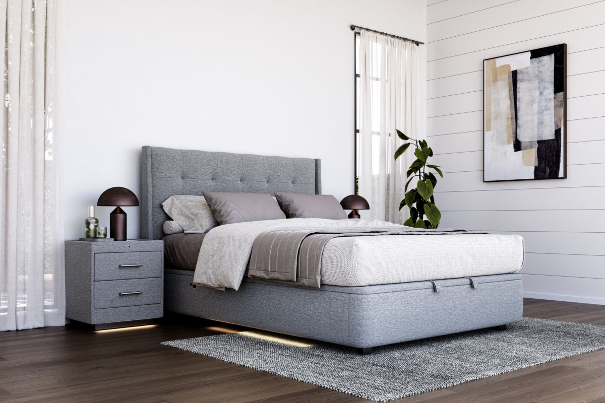 Galaxy Grey Bedside Bedshed