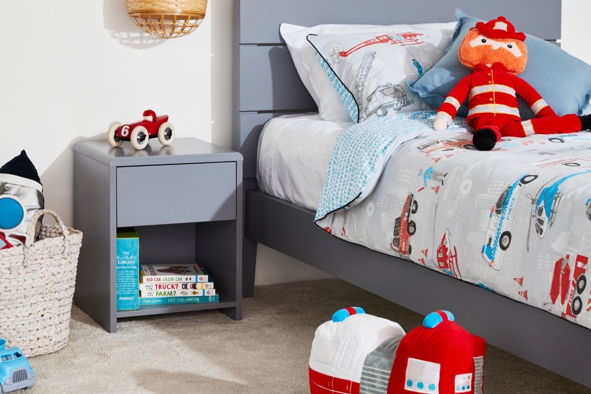 Morgan Grey Bedside Bedshed