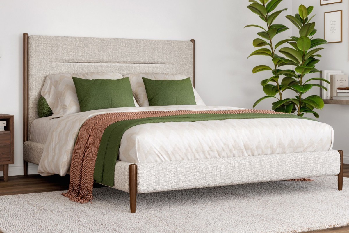 Cecelia queen upholstered bed cheap