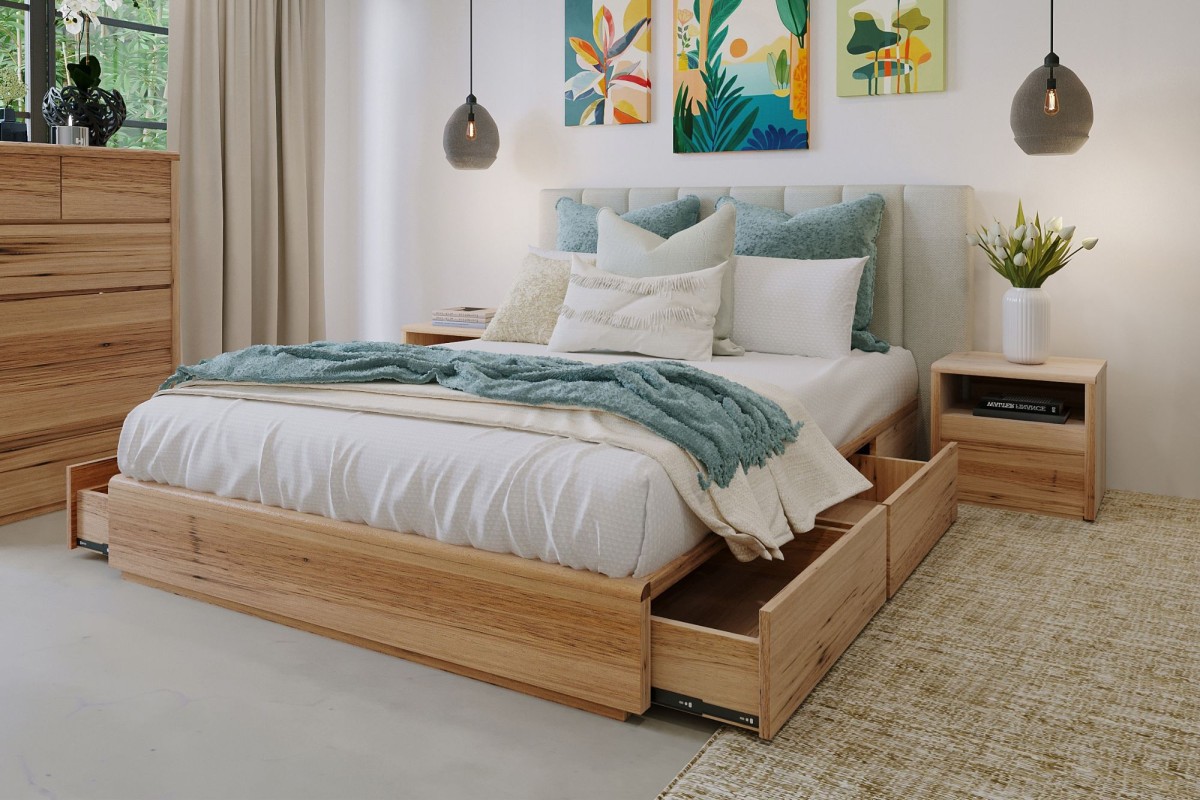 Tribeca Upholstered Bed Frame With Base Options Bedshed